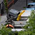 Recogida lateral de contenedor amarillo en Madrid